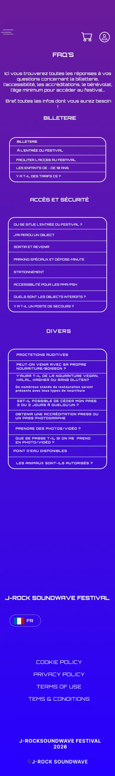 Divers - régimes alimentaires - wireframe J-Rock Soundwave Festival